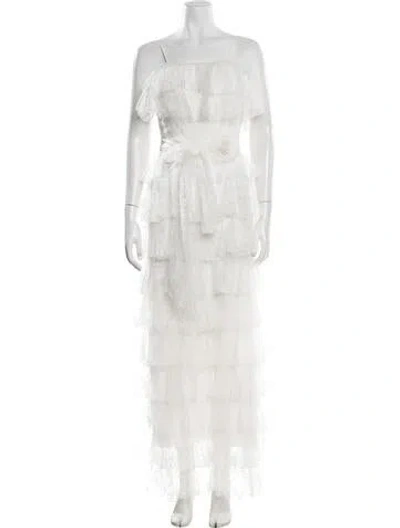 Pre-owned Rodarte Lace Long Dress W/ Tags In White