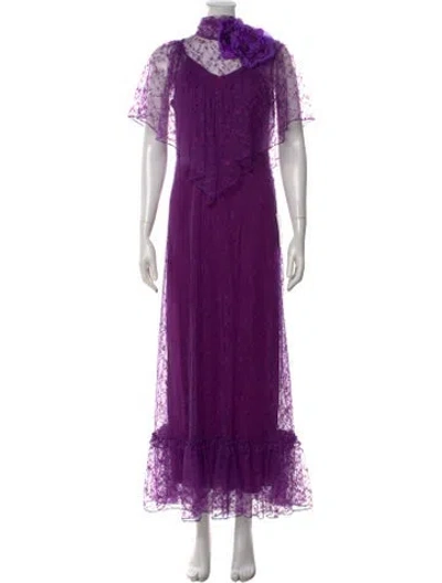 Pre-owned Rodarte Lace Pattern Long Dress W/ Tags In Purple