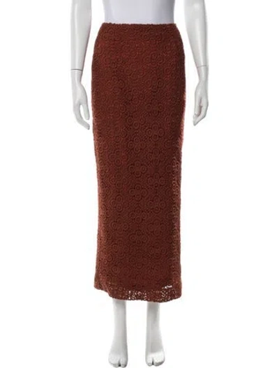 Pre-owned Rodarte Lace Pattern Long Skirt In Orange