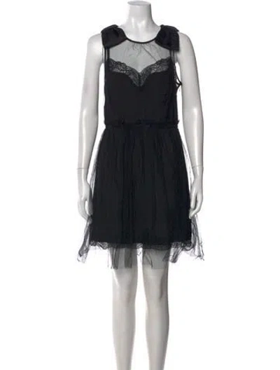 Pre-owned Rodarte Lace Pattern Mini Dress In Black