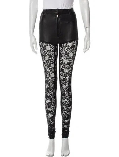 Pre-owned Rodarte Lace Pattern Skinny Leg Pants In Black