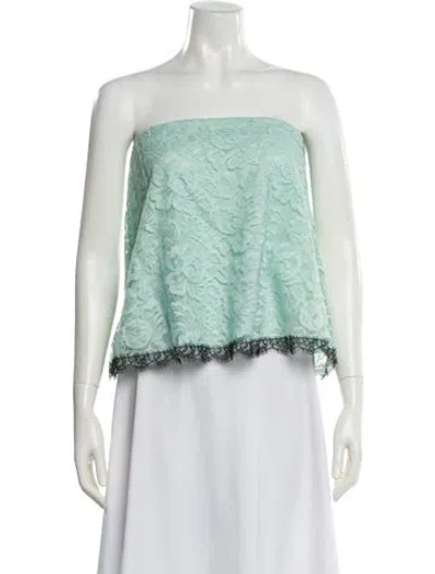 Pre-owned Rodarte Lace Pattern Strapless Top In Blue