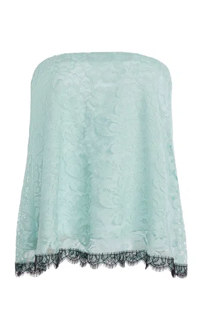 Rodarte Lace Strapless Top In Blue
