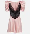 Rodarte Lace-trimmed Silk Charmeuse Minidress