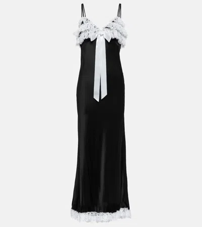 Rodarte Maxikleid Aus Seide Mit Spitze In Black