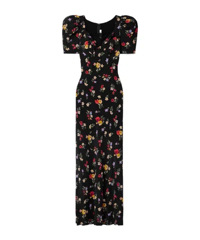 Rodarte Lace-trimmed Floral-print Silk Crepe De Chine Maxi Dress In Multi