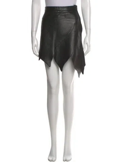 Pre-owned Rodarte Leather Knee-length Skirt In Brown
