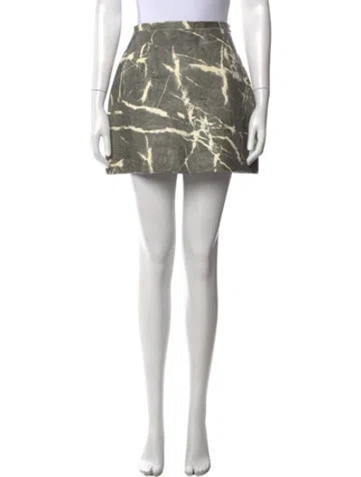 Pre-owned Rodarte Leather Mini Skirt In Neutrals