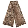 RODARTE RODARTE LEOPARD PRINT SILK RUFFLED PANTS - BROWN