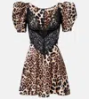 Rodarte Leopard-print Silk Satin Minidress In Multi