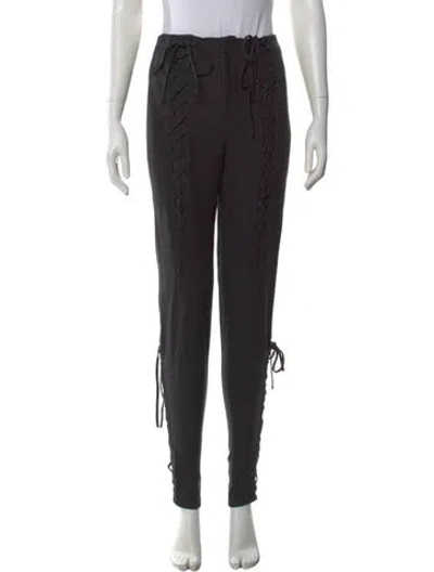 Pre-owned Rodarte Linen Straight Leg Pants In Black