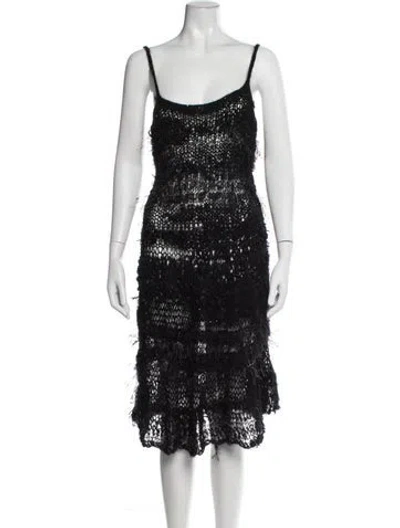 Pre-owned Rodarte Mohair Midi Length Dress In Black