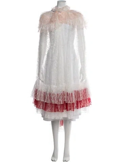 Pre-owned Rodarte Nylon Lace Pattern Coat In White