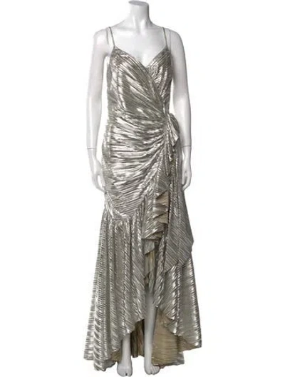 Pre-owned Rodarte One-shoulder Long Dress In Gray