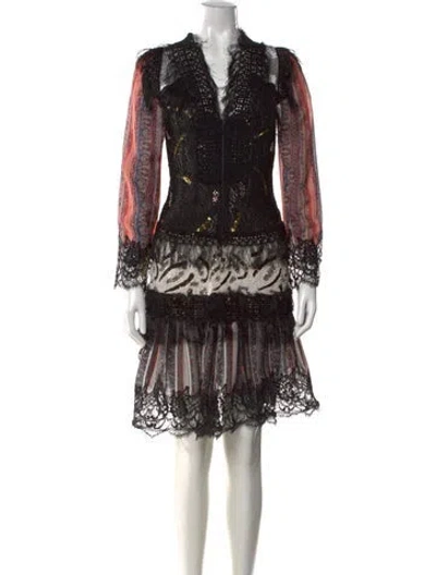 Pre-owned Rodarte Paisley Print Mini Dress In Black
