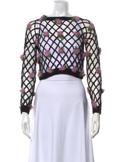 Pre-owned Rodarte Patterned Crew Neck Sweater In Multi
