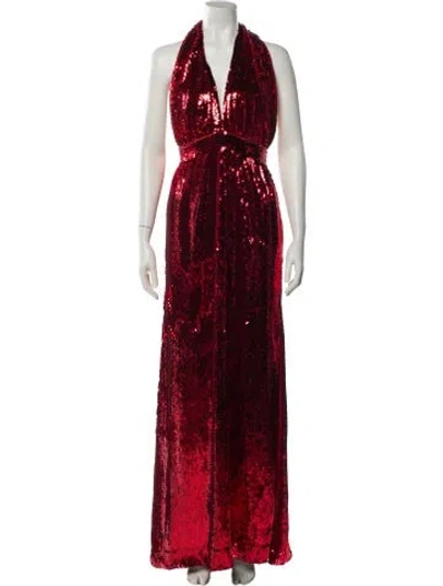 Pre-owned Rodarte Patterned Long Dress In Red