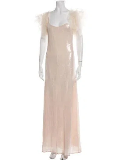 Pre-owned Rodarte Patterned Long Dress W/ Tags In Neutrals