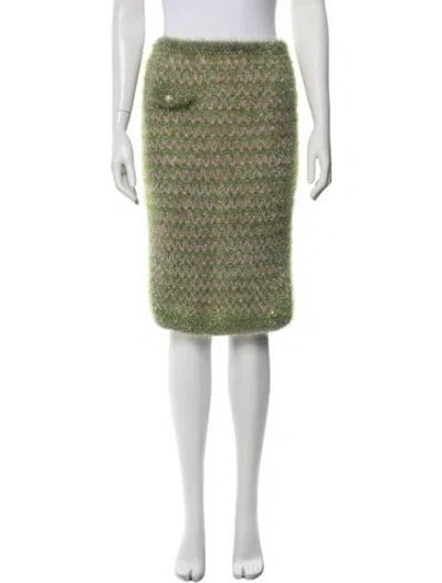 Pre-owned Rodarte Patterned Midi Length Skirt In Green