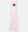 Rodarte Polka-dot Silk-twill Maxi Dress In Weiss