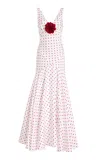 Rodarte Polka-dot Silk-twill Maxi Dress In White