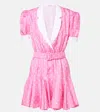 Rodarte Belted Wrap-effect Pleated Polka-dot Silk-twill Mini Dress In Multi
