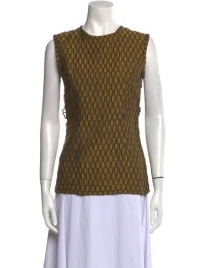 Pre-owned Rodarte Printed Crew Neck Top In Multi