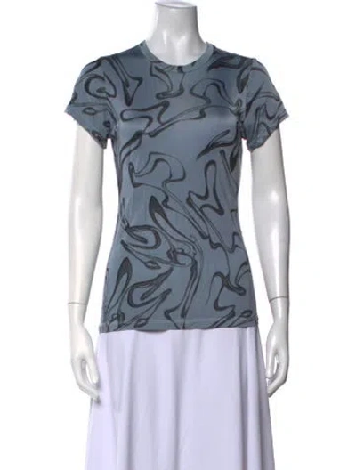 Pre-owned Rodarte Printed Crew Neck T-shirt In Blue