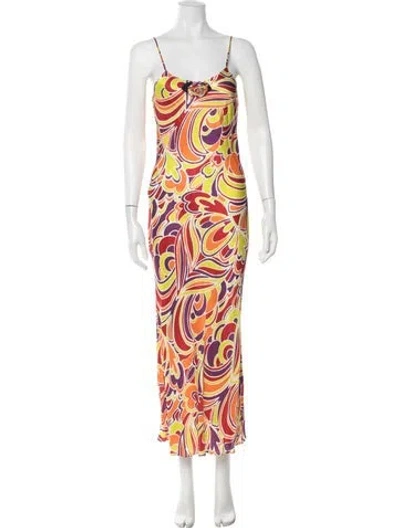Pre-owned Rodarte Printed Long Dress In Red