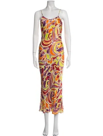Pre-owned Rodarte Printed Long Dress In Red