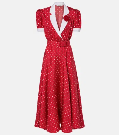 Rodarte Printed Silk Twill Midi Dress In Multi