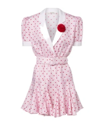 Rodarte Printed Silk Twill Minidress In Pink