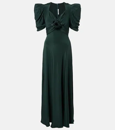 Rodarte Silk Charmeuse Cocktail Dress In Green