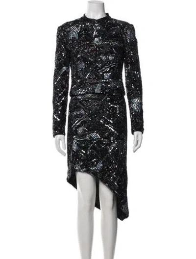 Pre-owned Rodarte Silk Graphic Print Skirt Set In Black