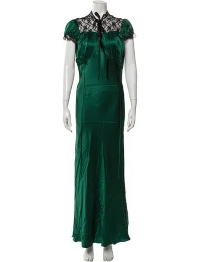 Pre-owned Rodarte Silk Lace Trim Embellishment Nightgown In Multi