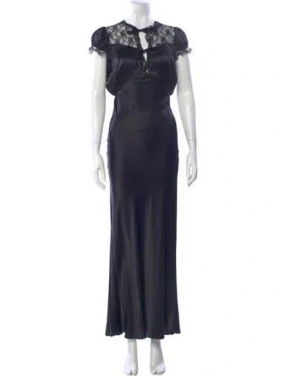 Pre-owned Rodarte Silk Long Dress In Black