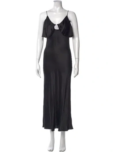 Pre-owned Rodarte Silk Long Dress In Black