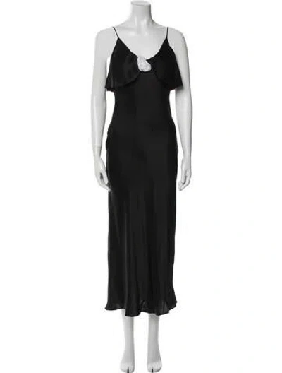 Pre-owned Rodarte Silk Long Dress In Black