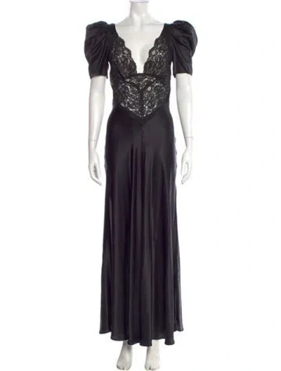 Pre-owned Rodarte Silk Long Dress In Black