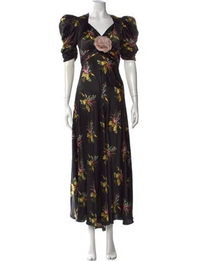 Pre-owned Rodarte Silk Long Dress In Black
