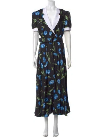Pre-owned Rodarte Silk Long Dress In Black