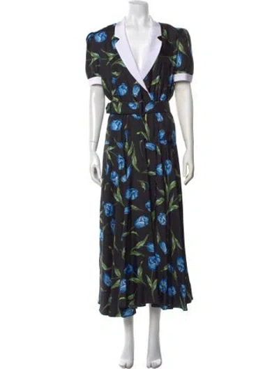 Pre-owned Rodarte Silk Long Dress In Black