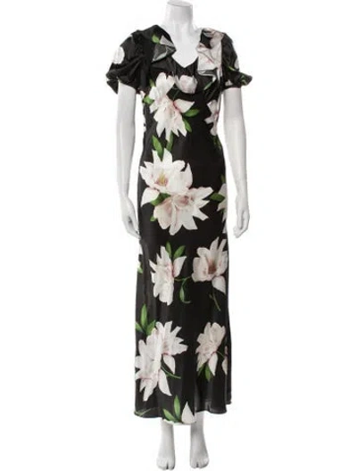 Pre-owned Rodarte Silk Long Dress In Black