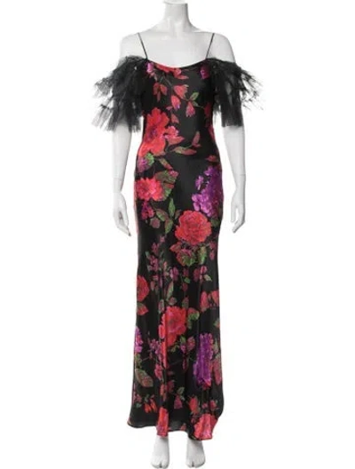 Pre-owned Rodarte Silk Long Dress In Black