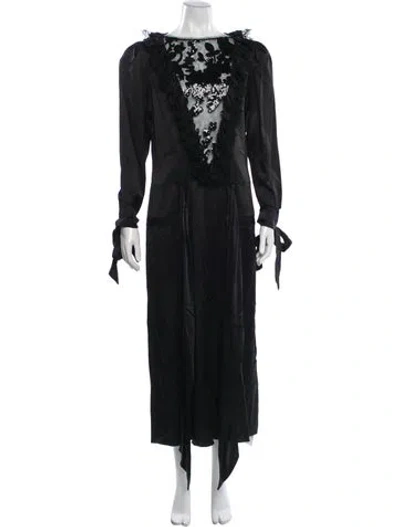 Pre-owned Rodarte Silk Long Dress In Black