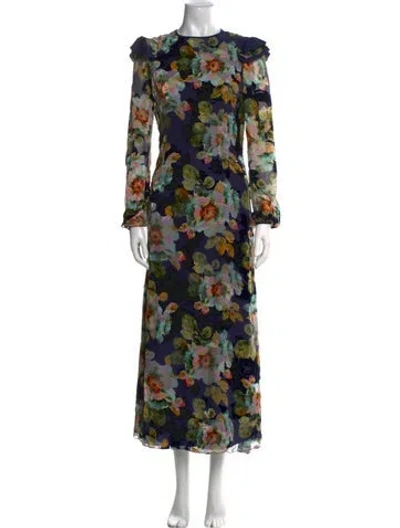 Pre-owned Rodarte Silk Long Dress In Blue