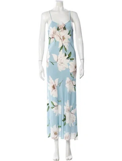 Pre-owned Rodarte Silk Long Dress In Blue