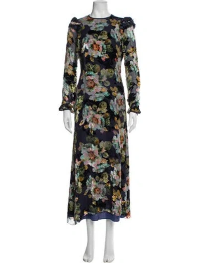 Pre-owned Rodarte Silk Long Dress In Blue
