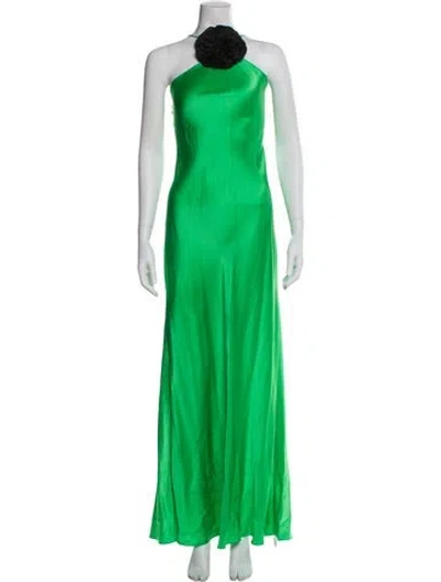 Pre-owned Rodarte Silk Long Dress In Green