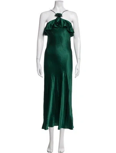 Pre-owned Rodarte Silk Long Dress In Green